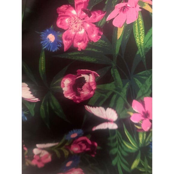 Victorias Secret Black Floral Kimono Robe Satin With Lace Trim - XS/S - Picture 4 of 6